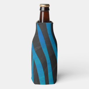 Porta-garrafa Estampa Zebra Preto e Azul