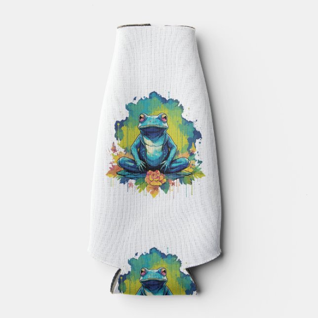 Porta-garrafa Estilo de Aquarela do Sapo Yoga (Frente)