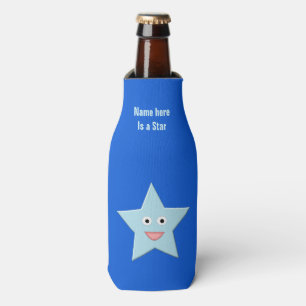 Porta-garrafa Estrela de Celebração Azul Brilhante Personaliza