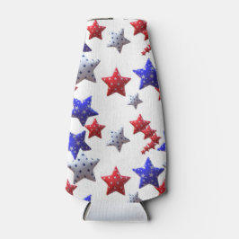 PORTA-GARRAFA ESTRELAS AZUIS BRANCAS VERMELHAS PATRIÓTICAS