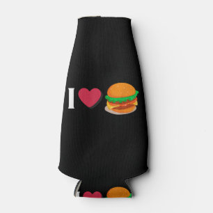 Porta-garrafa Eu Amo Hambúrguer Cheeseburger Alimentação Não Sau