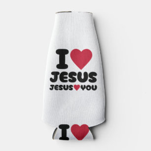 Porta-garrafa Eu amo Jesus e Jesus te ama cristão