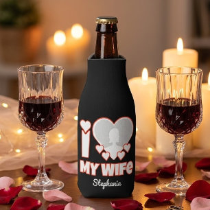 Porta-garrafa Eu Amo Minha Esposa Personalizado – Adicionar Nome