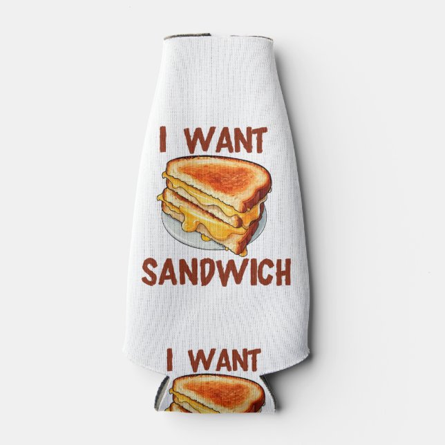Porta-garrafa Eu Quero Sanduíche (Frente)