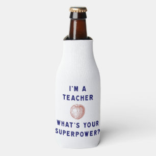 Porta-garrafa Eu sou um Professor [maçã] Qual é o Seu Superpoder