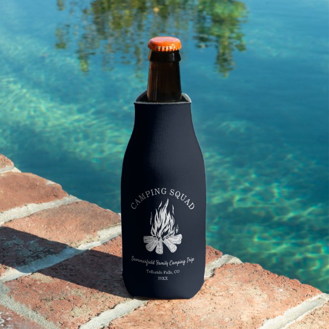 Porta-garrafa Family Vacation Campfire Camping Trip Custom (Piscina in situ)