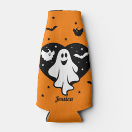 Porta-garrafa Fantasma Bonita Do Halloween Com Coração E Bat