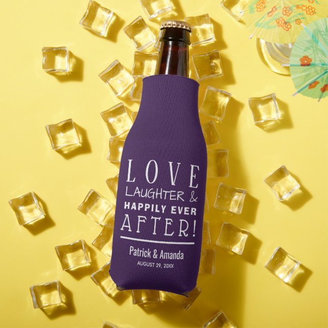 Porta-garrafa Felicidade Para Sempre Casamento ROXO (Verão in situ)