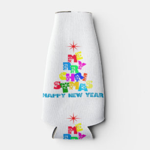 Porta-garrafa Feliz Feliz ano novo de Natal