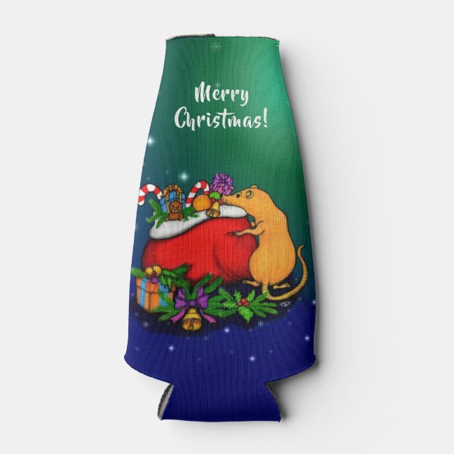 Porta-garrafa Feliz Natal com Rat Prince (Frente)