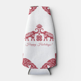 Porta-garrafa Felizes Feriados do Elefante da Tailândia, Brancos