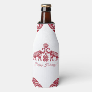 Porta-garrafa Felizes Feriados do Elefante da Tailândia, Brancos