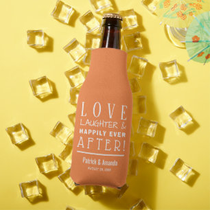 Porta-garrafa Felizes para Sempre Casamento LARANJA