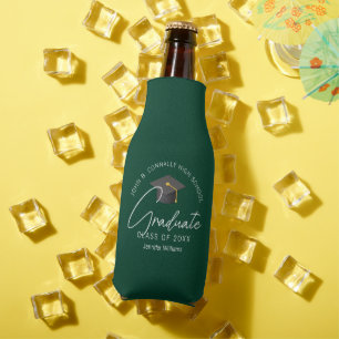 Porta-garrafa Festa de Formatura Chic Verde Escuro Personalizada