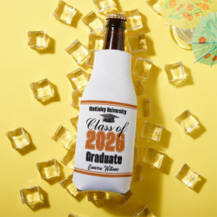 Porta-garrafa Festa de Graduação Personalizada Laranja da Turma