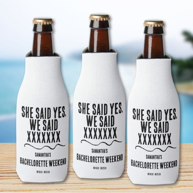 Porta-garrafa Fim de Semana de Bachelorette Minimalista (Criador carregado)