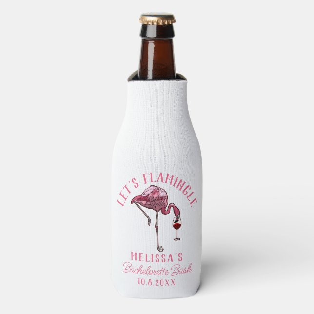 Porta-garrafa Fim de semana de despedida de solteira do Flamingo (Frente da Garrafa)