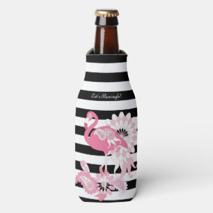 Porta-garrafa Flamingo Rosa e Preto Moderno