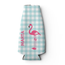 Flamingo rosa na geladeira Gingham