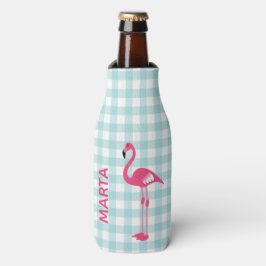 Porta-garrafa Flamingo rosa na geladeira Gingham