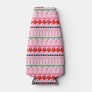 Porta-garrafa Flamingos cor-de-rosa tropical de Natal feio a ros