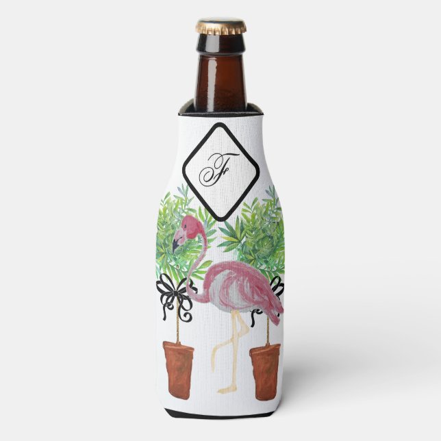 Porta-garrafa Flamingos Flamingos Rosa-Palma Podem Arrefecer (Frente da Garrafa)