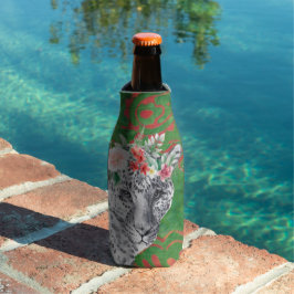 Porta-garrafa Flor Leão Marinho Batik