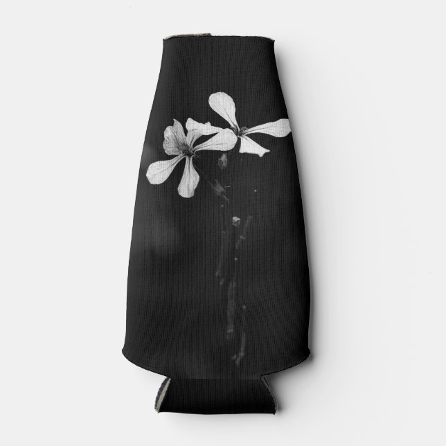 Porta-garrafa floral preto e branco mínimo (Frente)