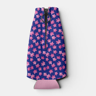 Porta-garrafa Flores frescas e brilhantes de cor rosa sobre fund