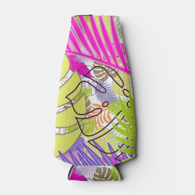 Porta-garrafa Floresta tropical PixDezines/cor de fundo DIY (Frente)