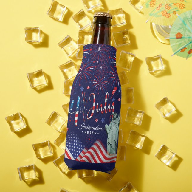 Porta-garrafa Fogos De Artifício Em 4 De Julho Com A Estátua De  (Verão in situ)