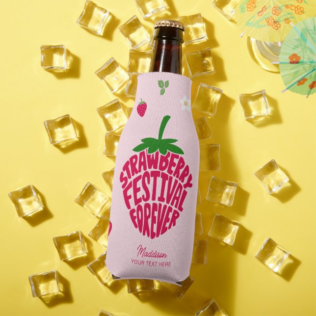 Porta-garrafa Forever o Festival de Morango para sempre - Fofo p (Verão in situ)