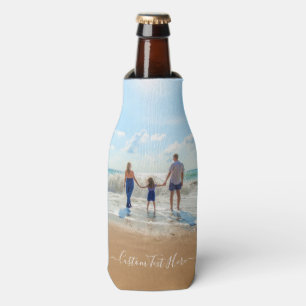 Porta-garrafa Foto personalizada e frasco de texto refrigerar se