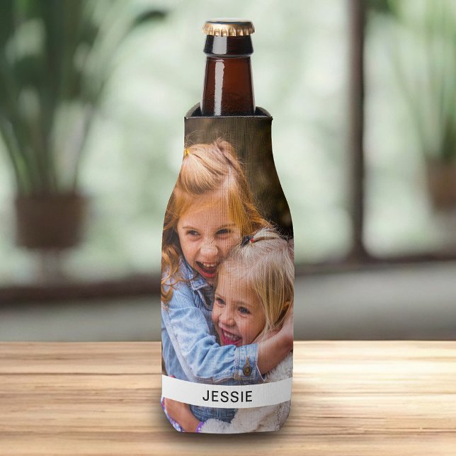 Porta-garrafa Foto personalizada e nome Frasco de Cerveja (Criador carregado)
