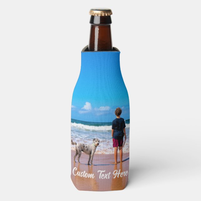 Porta-garrafa Frasco de Texto Fotográfico Personalizado Refresca (Frente da Garrafa)