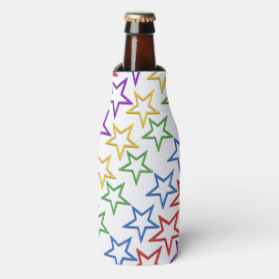 Porta-garrafa Fria de Mata/Frasco - Linhas de Estrelas Coloridas