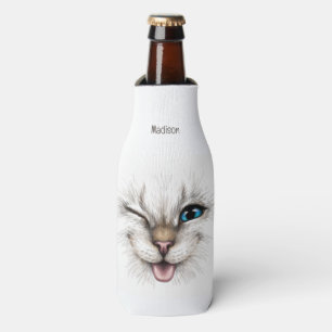 Porta-garrafa Gato de Winking de Nome Personalizado