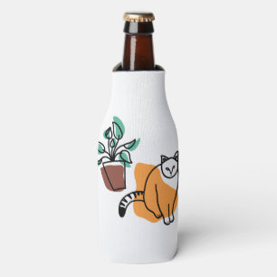Porta-garrafa Gato e planta