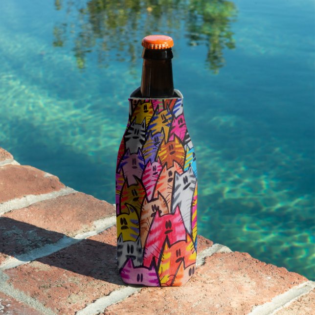 Porta-garrafa Gatos 05 Frasco (Piscina in situ)