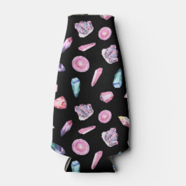 Porta-garrafa Geodos de Aquarela e Padrão de Cristais