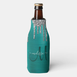 Porta-garrafa Glitter De Linho Girassol Monograma De Metal Bruta