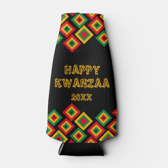 Porta-garrafa Happy KWANZAA pode resfriar (Frente)