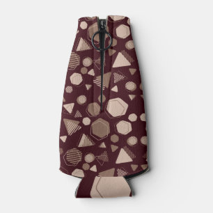 Porta-garrafa Hexágono e Triângulo Rosa e Castanho no Padrão Mar