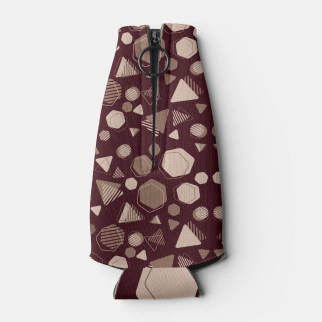 Porta-garrafa Hexágono e Triângulo Rosa e Castanho no Padrão Mar (atrás)