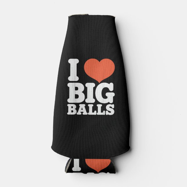 Porta-garrafa I Love Big Balls, Hetero Women Gay Men Lovers Ball (Frente)