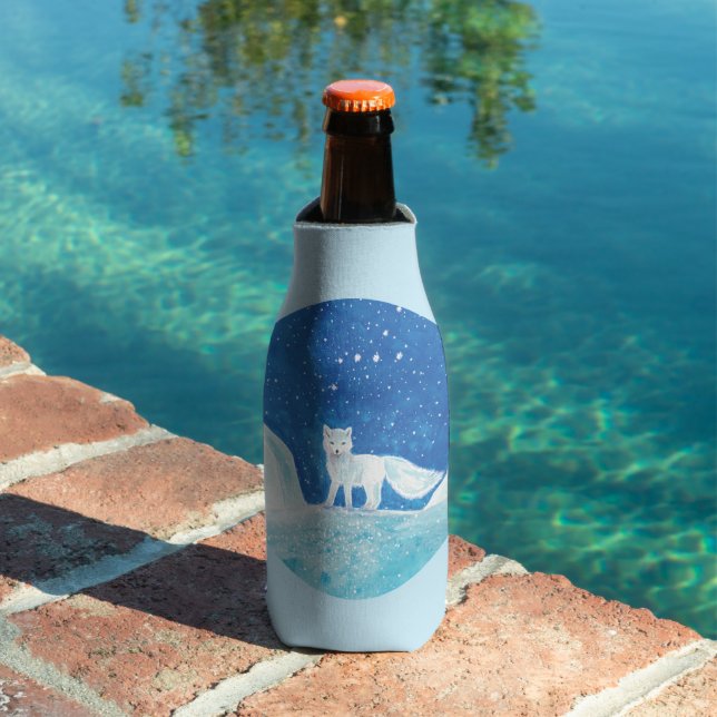 Porta-garrafa Ilustração da Pequena Raposa Árctica (Vulpes lagop (Piscina in situ)