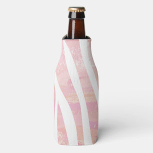 Porta-garrafa Impressão cor-de-rosa e branco da zebra