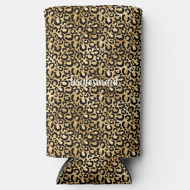 Porta-garrafa Impressão de leopardo preto dourado