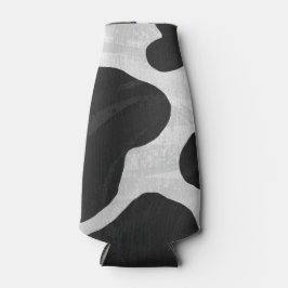 Porta-garrafa Impressão de Vaca Preta e Branca