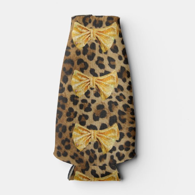 Porta-garrafa Impressão e Arco Dourado de Leopard de Garota Fier (Frente)